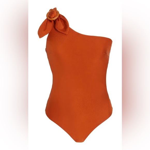 Zimmermann Brown One Piece Swimsuit High-Cut Minimalist Estelle - Picture 7 of 12